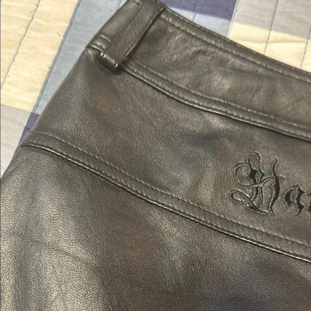 Harley-Davidson Black Leather Mini Skirt for Night Out - Picture 4 of 9